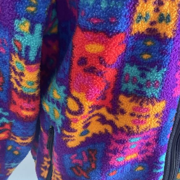 Vtg Obermeyer Women’s Full Zip Colorful Graphic Pullover Fleece Jacket No Size L - Picture 5 of 16